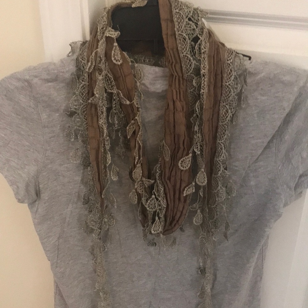 Brown Tassel Scarf